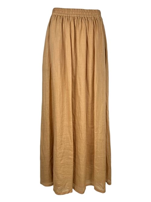 gonna donna in lino caramello